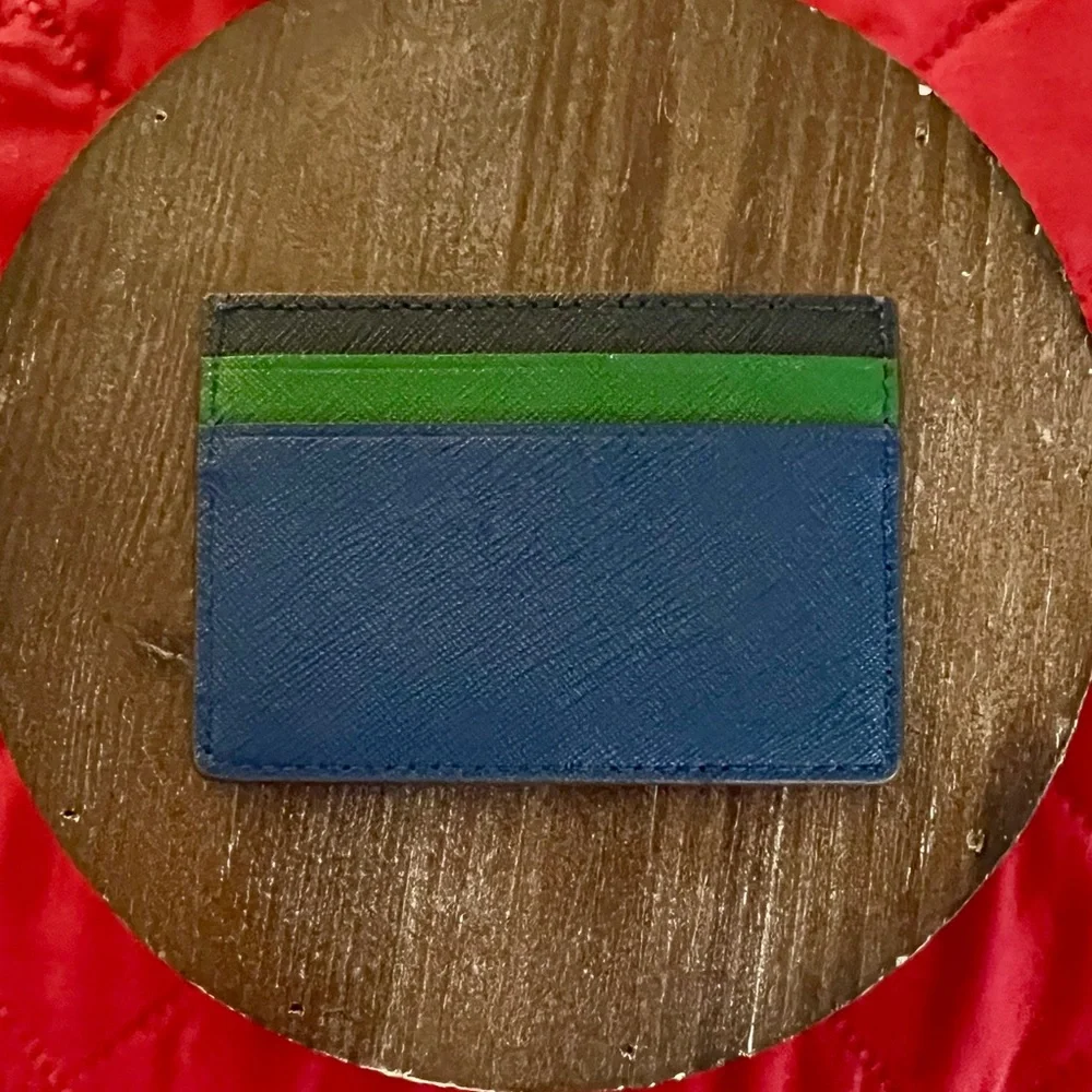 Tory Burch Navy and Forest Green Card Holder - Picture 2 of 3